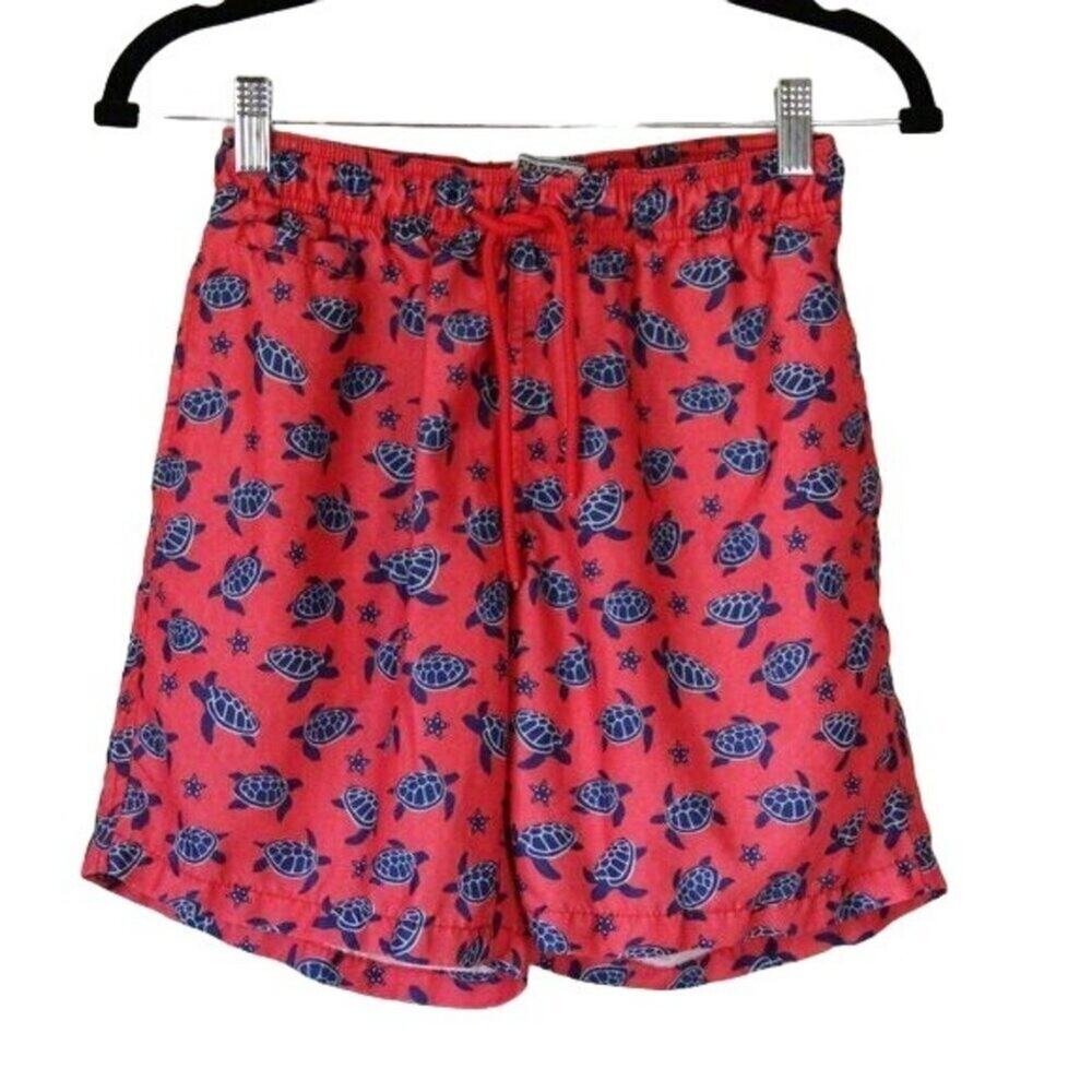 Men's Free Planet Swim Trunks Pink Blue Turtles X-Small